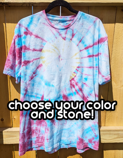 Soul Crystal T-shirt - Spiral Tie-dyed